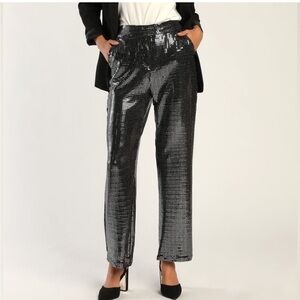 Lulu's Black Sequin Pants